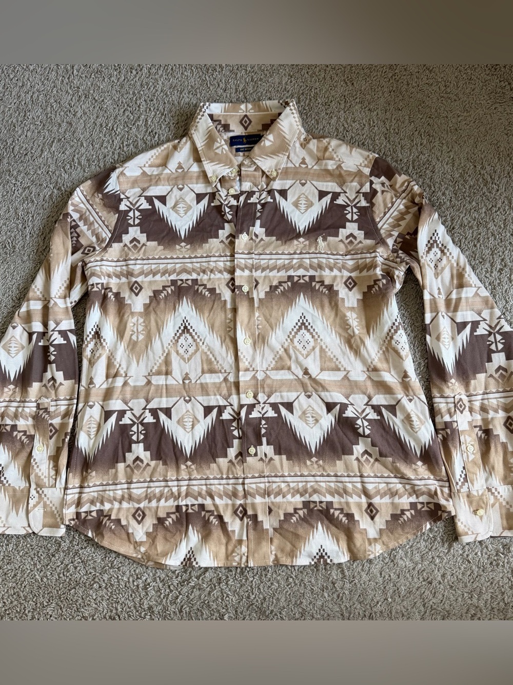 Ralph Lauren Button Down Southwestern Aztec Oxford Shirt